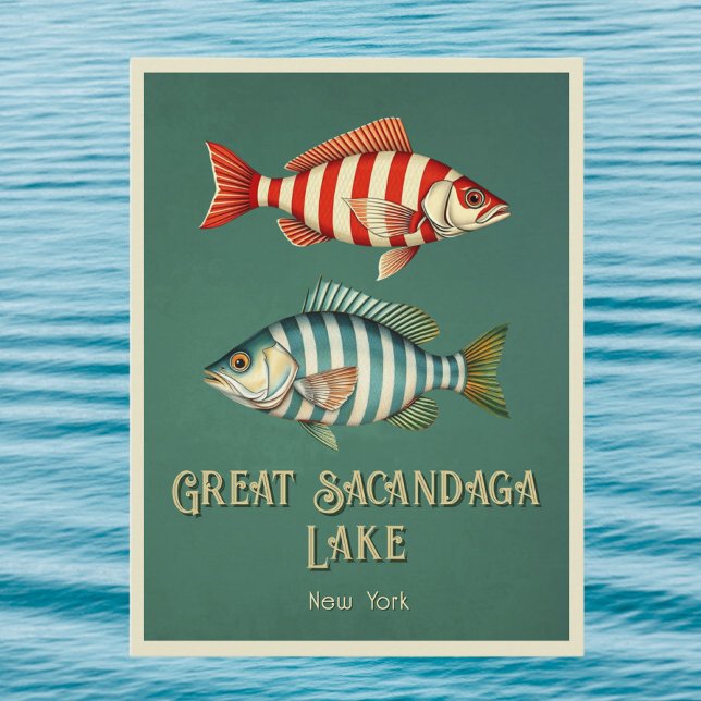 Great Sacandaga Lake New York Fisch Postcard Postkarte (Von Creator hochgeladen)