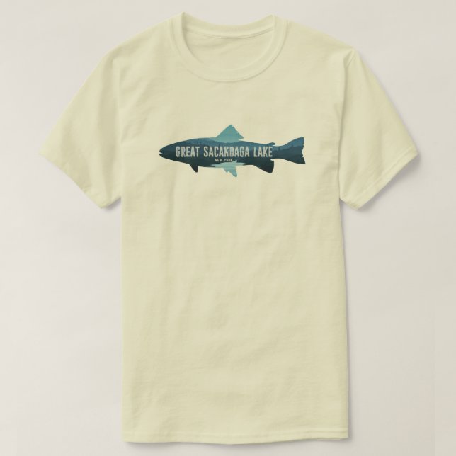 Great Sacandaga Lake New York Fisch T-Shirt (Design vorne)