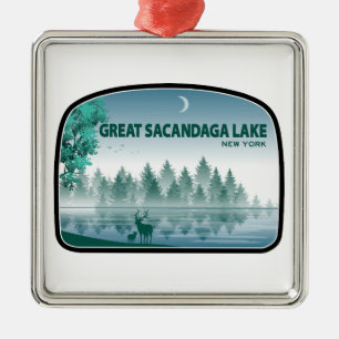 Great Sacandaga Lake New York Hirsche Ornament Aus Metall