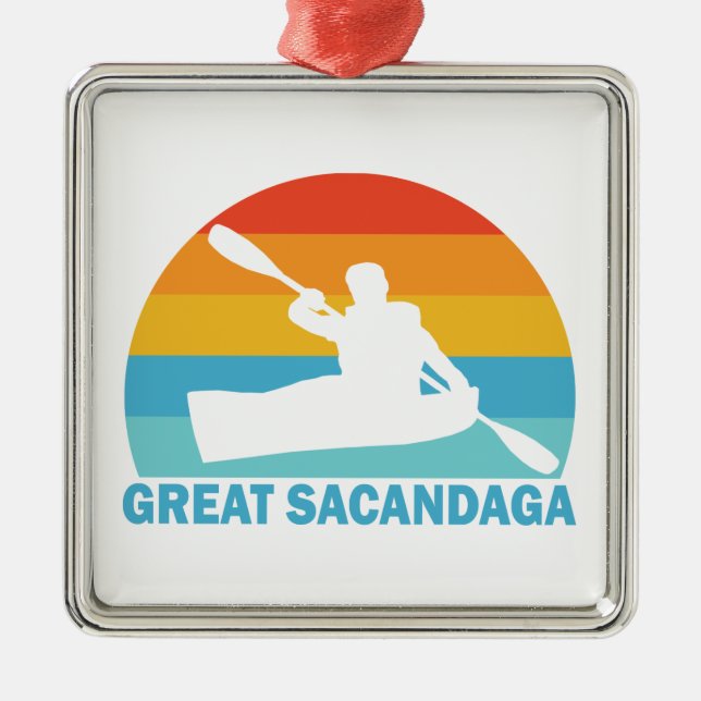 Great Sacandaga Lake New York Kayak Ornament Aus Metall (Vorne)