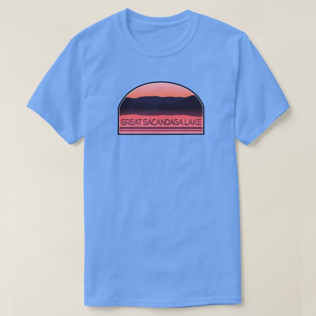 Great Sacandaga Lake New York Red Sunrise T-Shirt (Design vorne)