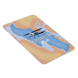 Great Salk Lake Utah Karte Reiseplakat. Magnet