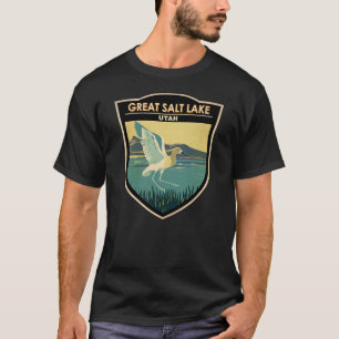 Great Salt Lake Amerikanischer Avocet Reise Kunst T-Shirt