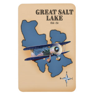 Great Salt Lake Utah Karte im Vintage-Stil Magnet