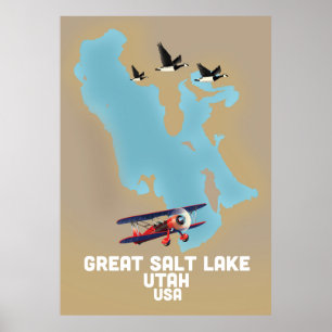 Great Salt Lake, Utah Reiseplakat Poster