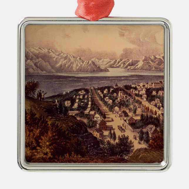 Great Salt Lake, Utah Silbernes Ornament (Vorne)