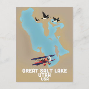 Great Salt Lake, Utah Travel Poster Postkarte