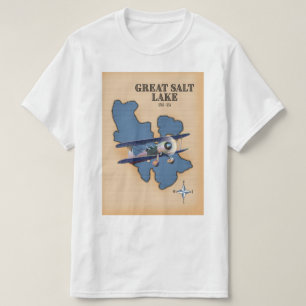 Great Salt Lake Utah Vintage-Stil Karte T-Shirt