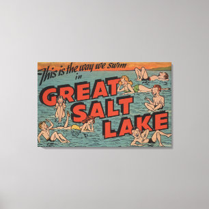 Great Salt Lake, UtahThe Weise wir SwimUtah Leinwanddruck