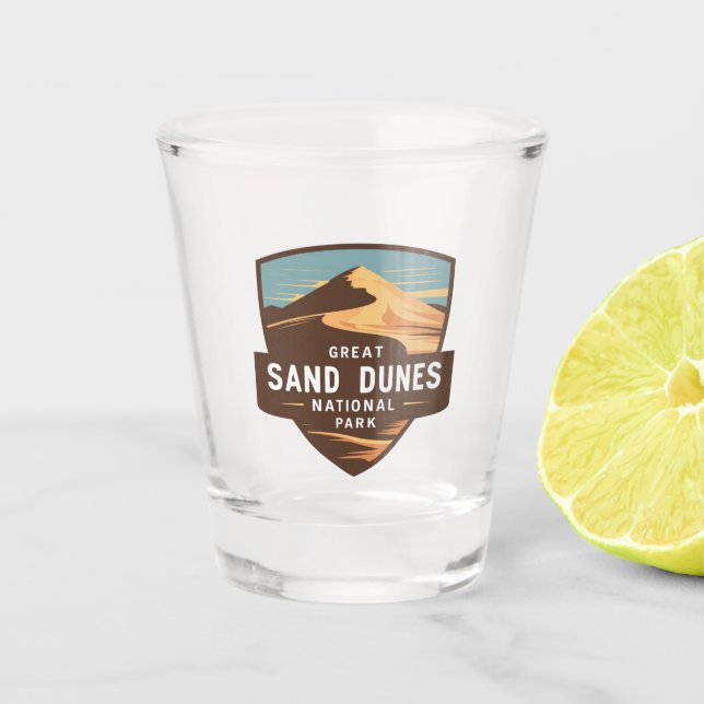 Great Sand Dunes National Park Abzeichen Schnapsglas (Vorderseite)