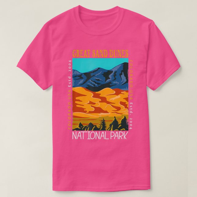 Great Sand Dunes National Park Colorado Distressed T-Shirt (Design vorne)