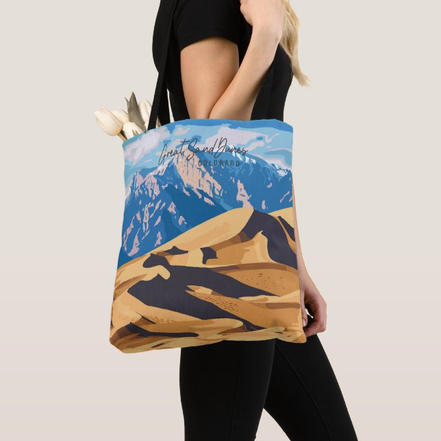 Great Sand Dunes USA Vintage Travel Illustration Tasche (Von Nahem)