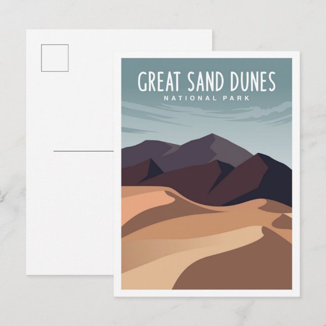 Great Sands Dune Nationalpark Colorado Postkarte (Vorne/Hinten)