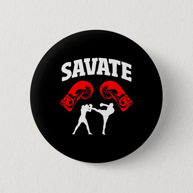 Great Savary Boxing Design Kick Mixed Martial Arts Button (Vorderseite)