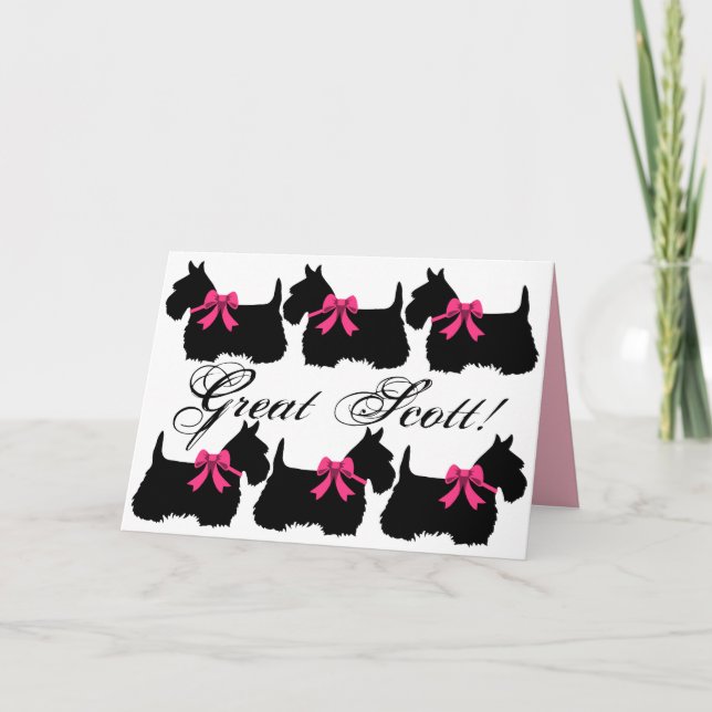 "Great Scott!", Scottish Terrier, Es ist ein Mädch Karte (Vorderseite)