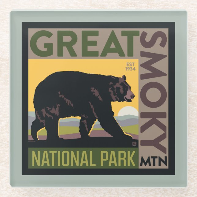 Great Smoky Mountain National Park| Bear Glasuntersetzer (Vorderseite)