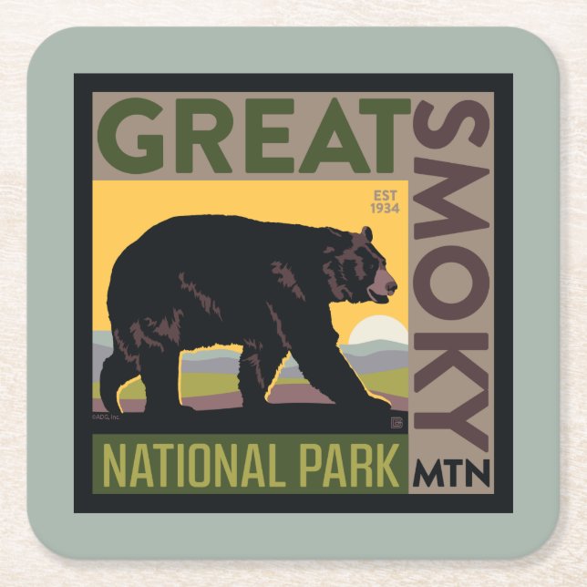 Great Smoky Mountain National Park| Bear Rechteckiger Pappuntersetzer (Vorderseite)