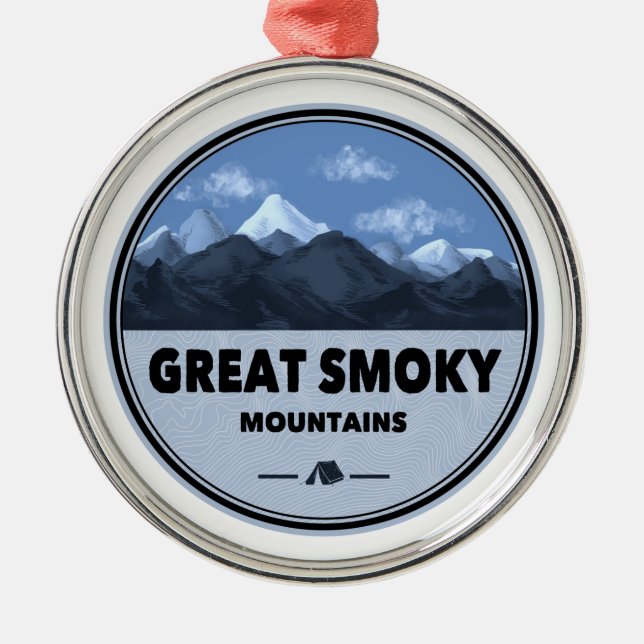 Great Smoky Mountains Camping Ornament Aus Metall (Vorne)