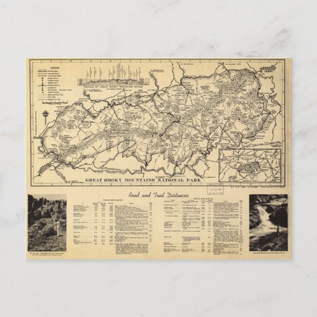 Great Smoky Mountains National Park (1940) Postkarte (Vorderseite)
