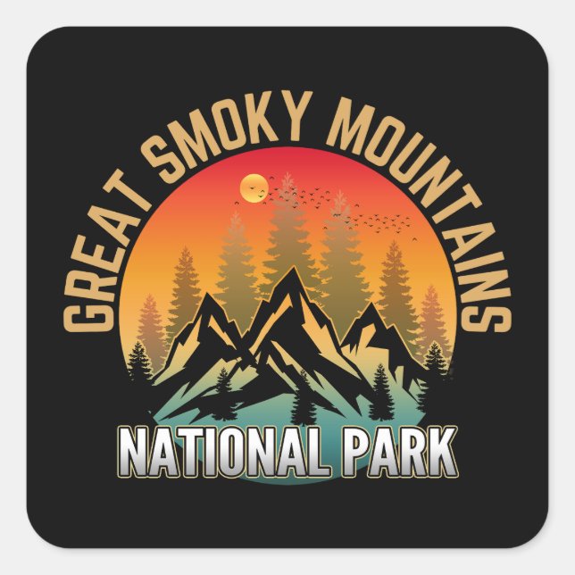 Great Smoky Mountains National Park Quadratischer Aufkleber (Vorderseite)