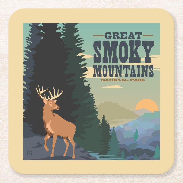 Great Smoky Mountains National Park Rechteckiger Pappuntersetzer (Vorderseite)