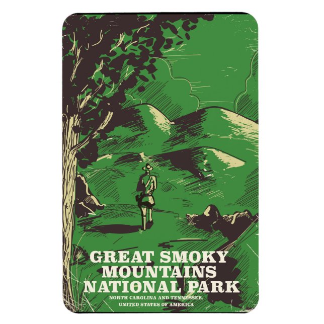 Great Smoky Mountains National Park Reiseplakat Magnet (Vertikal)