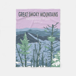 Great Smoky Mountains National Park Retro Fleecedecke