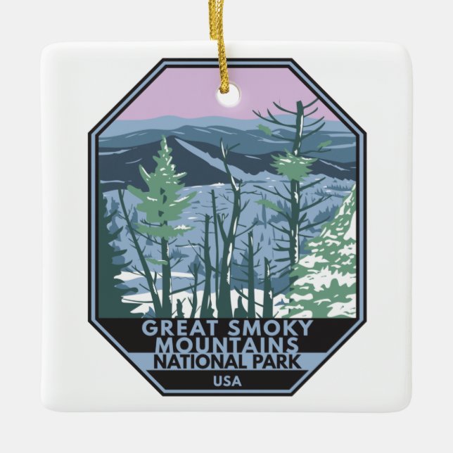 Great Smoky Mountains National Park Retro Keramikornament (Vorderseite)