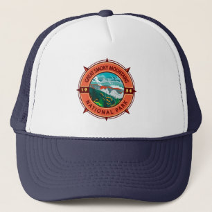 Great Smoky Mountains National Park Retro Kompass Truckerkappe