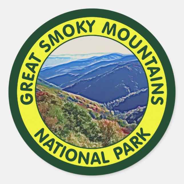 Great Smoky Mountains National Park Runder Aufkleber (Vorderseite)