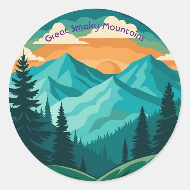 Great Smoky Mountains National Park Stylist Runder Aufkleber (Vorderseite)