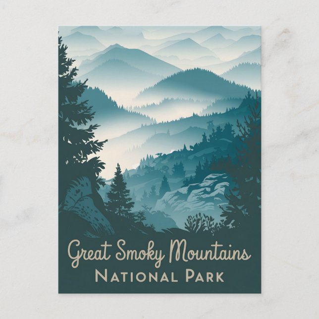 Great Smoky Mountains Nationalpark Vintag Postkarte (Vorderseite)