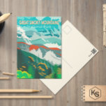 Great Smoky Mountains Nationalpark Vintag Postkarte<br><div class="desc">Große Smoky Mountains Vektorgrafiken in einem Fenster Stil Design. Der Park umfasst üppige Wälder und eine Fülle von Wildblumen,  die das ganze Jahr über blühen.</div>