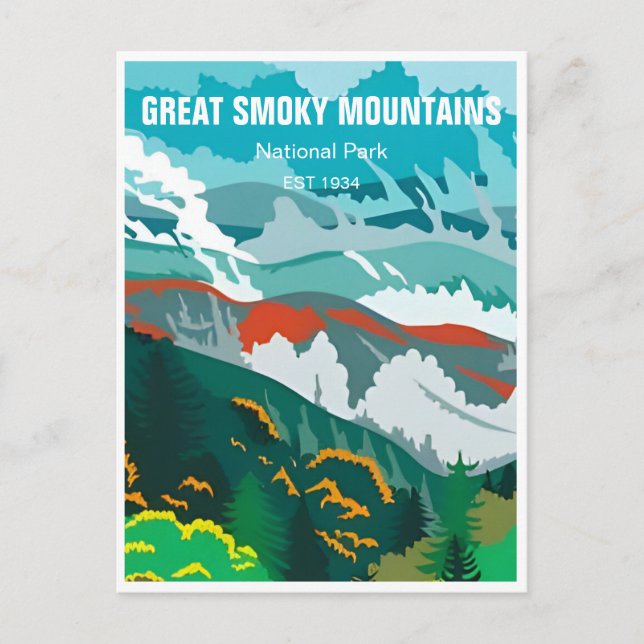 Great Smoky Mountains Nationalpark Vintag Postkarte (Vorderseite)