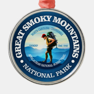 Great Smoky Mountains NP (Hiker C) Silbernes Ornament