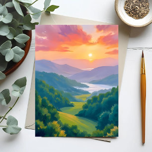 Great Smoky Mountains Reise Malerei Postkarte