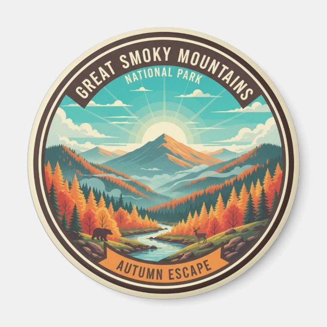 Great Smoky Mountains Souvenir Magnet (Vorne)