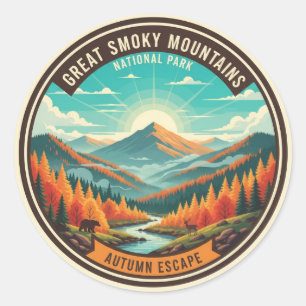 Great Smoky Mountains Souvenir Runder Aufkleber