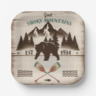 Great Smoky Mountains, TN Bär Pappteller