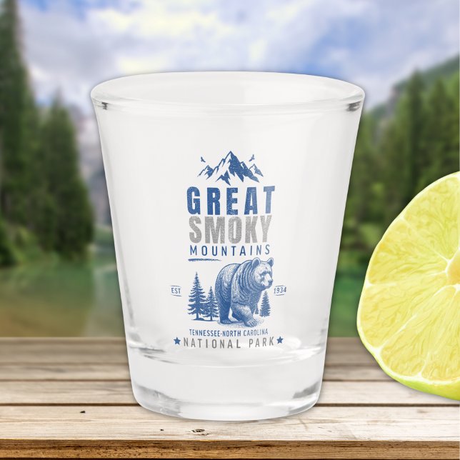 Great Smoky Mountains Vintage Bear – National Park Schnapsglas (Von Creator hochgeladen)