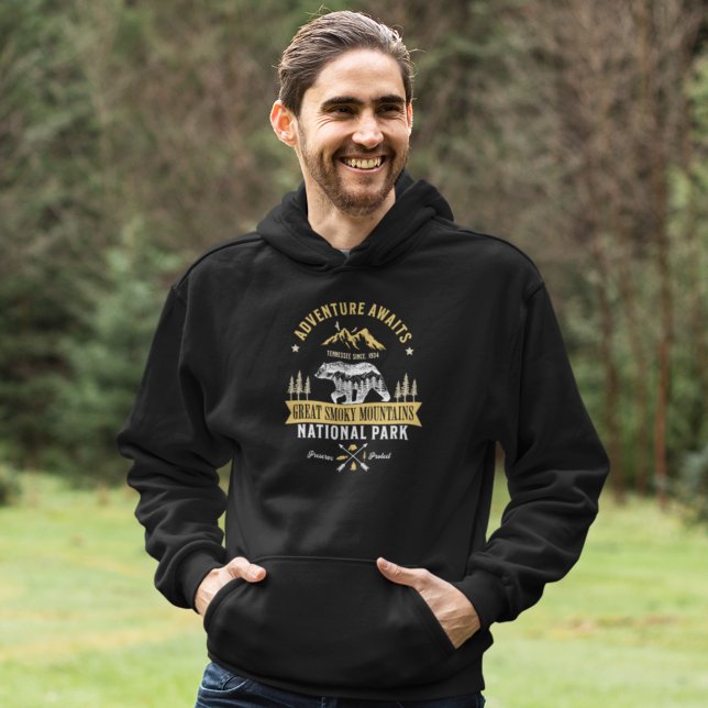 Great Smoky Mountains Vintage Forest Landscape Hoodie (Von Creator hochgeladen)