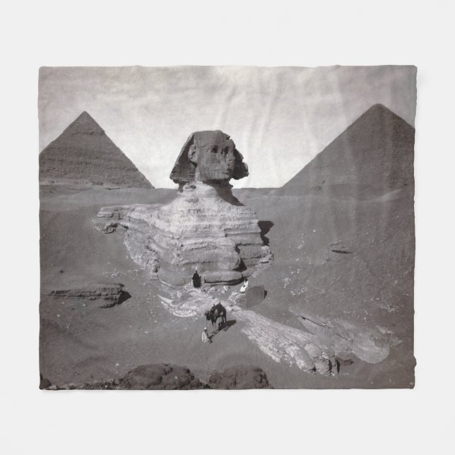 Great Sphinx & Giza Pyramids Necropolis Ägypten Fleecedecke (Vorderseite (Horizontal))