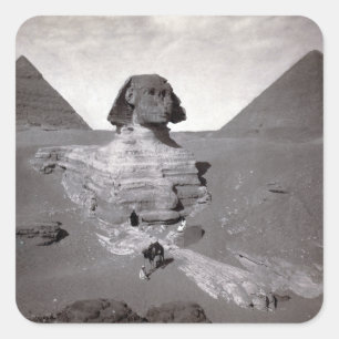 Great Sphinx & Giza Pyramids Necropolis Ägypten Quadratischer Aufkleber