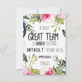 Great Team thank you gift Amazing team quote Dankeskarte