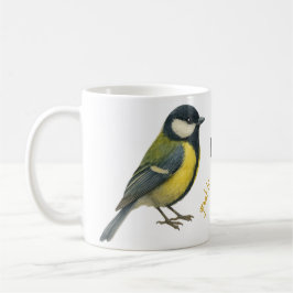 Great Tit Mug – Personalized Garden Bird Illustrat Kaffeetasse