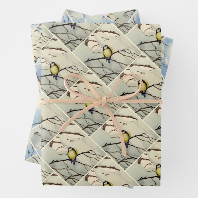 Great Tit - Theodor Severin Kittelsen Geschenkpapier Set (Beispiel)