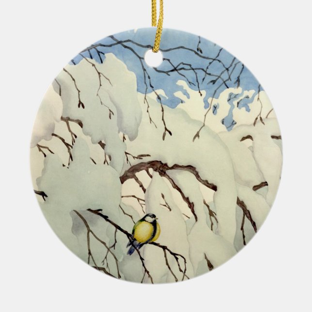 Great Tit - Theodor Severin Kittelsen Keramik Ornament (Vorne)