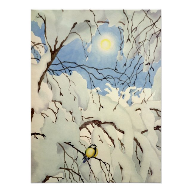 Great Tit - Theodor Severin Kittelsen Poster (Vorderseite)