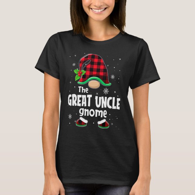 Great uncle Gnome Buffalo Plaid Christmas Matching T-Shirt (Vorderseite)