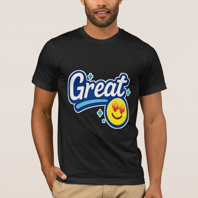 Great Vibes Only - Liebe Eyes Emoji T - Shirt (Vorderseite)